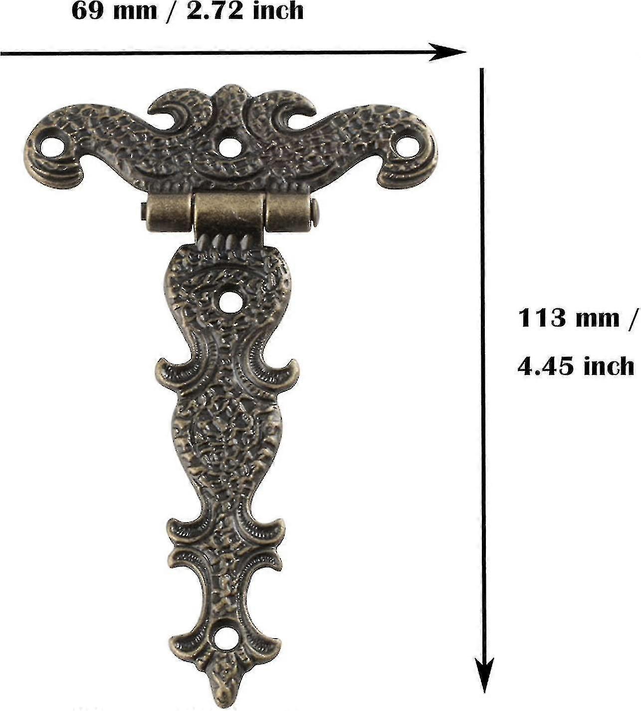 4 Pieces Retro Hinge, Retro Bronze Decorative Hinges With Mounting Screws, Suitable For Cabinet Furniture Toolbox