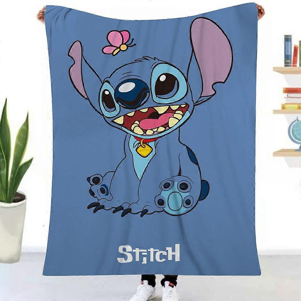 Cute Lilo & Stitch Lightweight Blanket for Kids Adults, Fluffy Cozy Throw Blanket, Durable All Season Blanket for Bed Couch Travel Kids Teens Gift/ST5