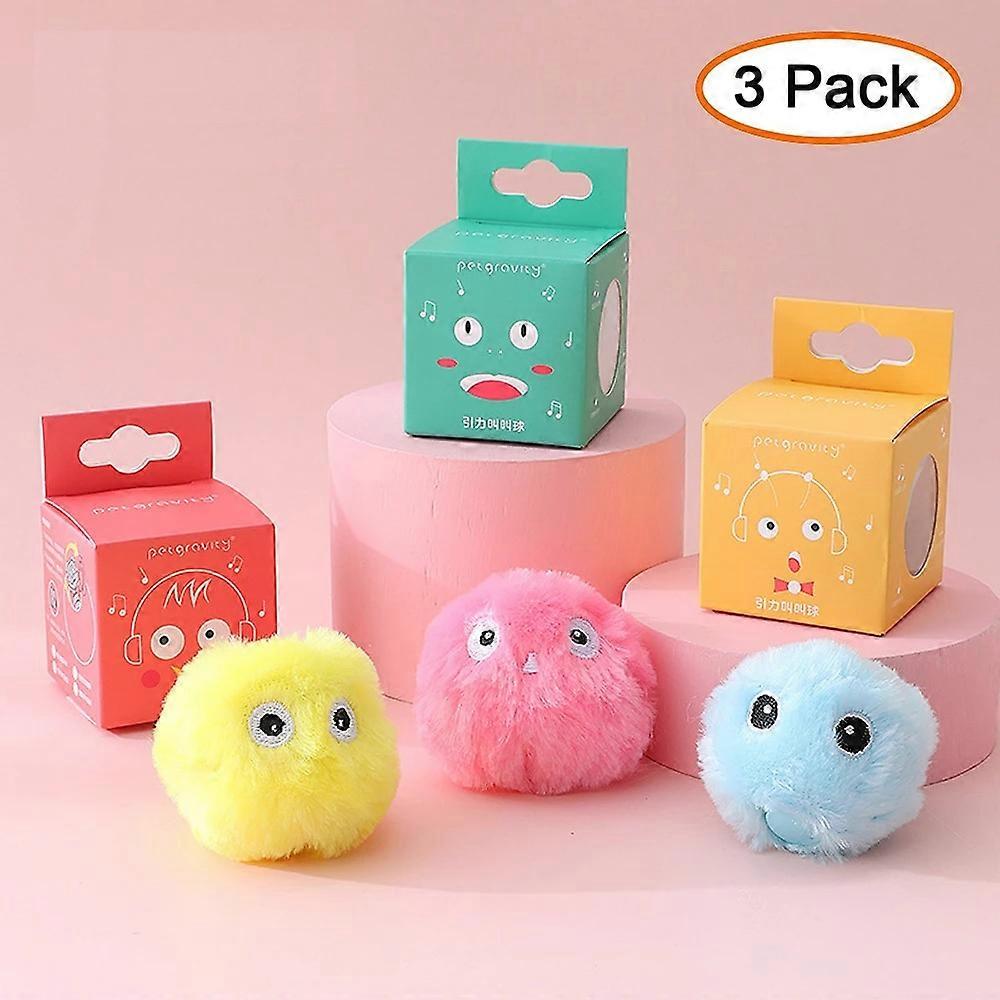 Smart Cat Toys Interactive Ball Plush Electric Catnip Training Toy Kitten Touch Sounding Pet Product Squeak Toy Ball Cat Supply