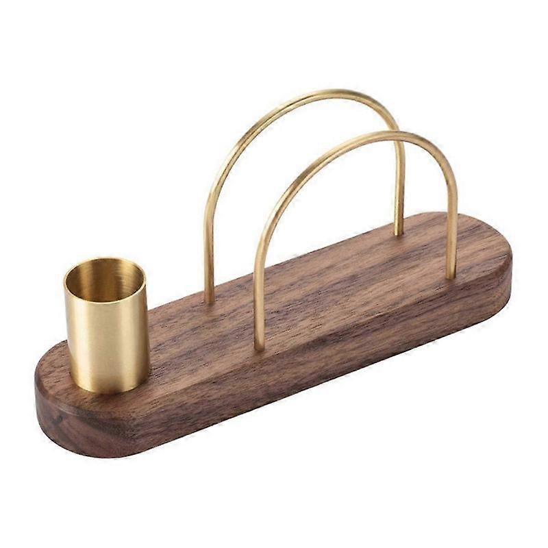 Solid Wood Semicircular Brass Paper Towel Holder Dining Table Kitchen Paper Holder Desktop Vertical
