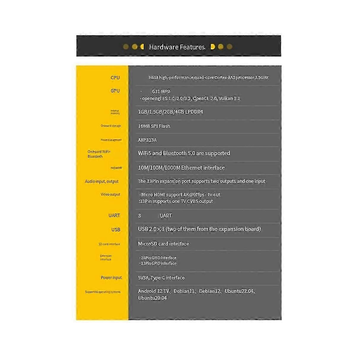 1 Satz für Null 3 4 GB Einplatinencomputer H618 Chip Wifi-bt5.0 Lpddr4 Gigabit Entwicklungsplatine Kit Uk Stecker