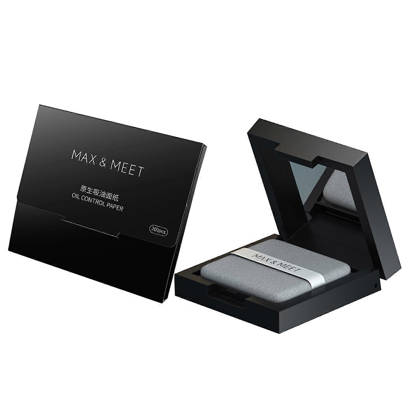 1 Set Face Blotting Paper Double-sided Soft with Mirror Delicate Disposable Oil Control Compact Size Oil-absorbing Paper Face Blotting Tissue for Wome