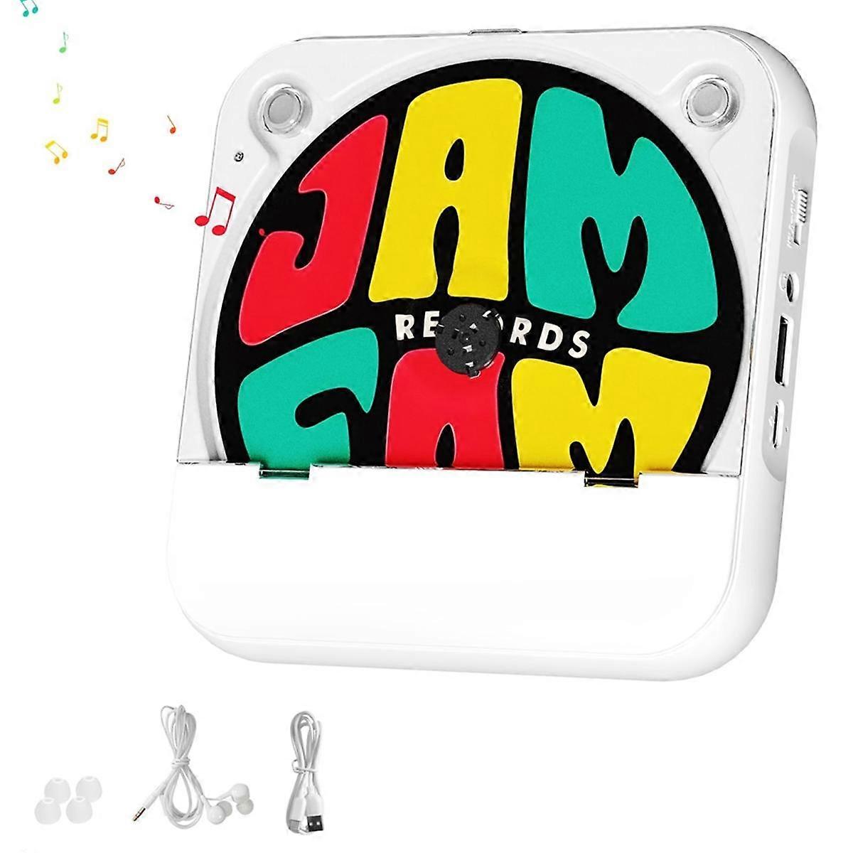 Lecteur CD portable avec Bluetooth, Lecteur CD rechargeable, Haut-parleurs HiFi intégrés, Lecteur CD Walkman avec casque