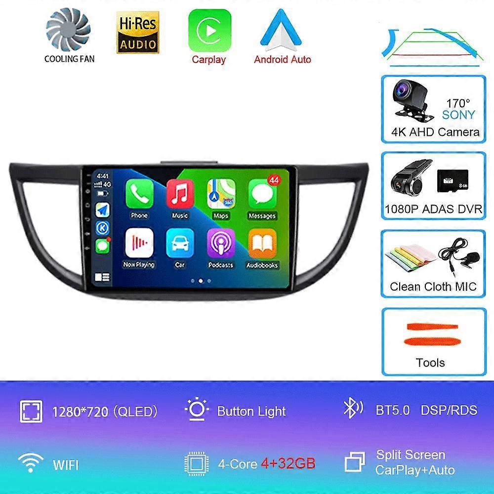 Autoradio Android 14 Carplay Per Honda Crv Cr-v 2011 2012 2013 2014-2016 Lettore Multimediale Gps Navigazione Unità Principale 2din Stereo