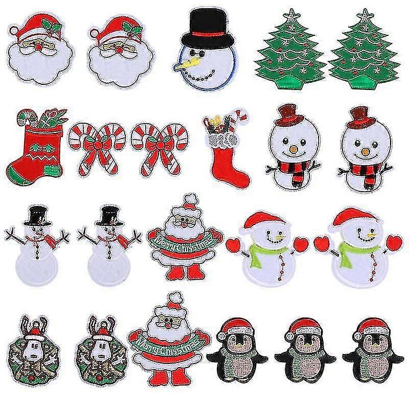22pcs Christmas Embroidered Patches