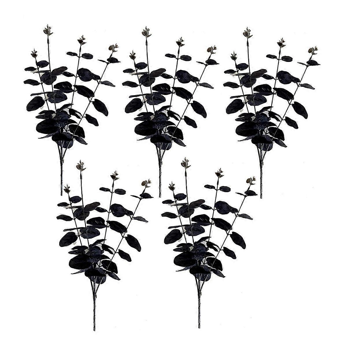 Black Eucalyptus Branch Black Flower Artificial Eucalyptus Black Artificial Flower Used for Hallowe