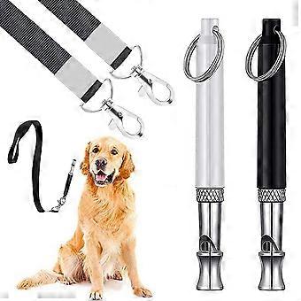 2-Pack Ultrasonic Dog Training Whistle Adjustable Dog Whistle Stop Barking Silent Dog Whistle with Lanyard