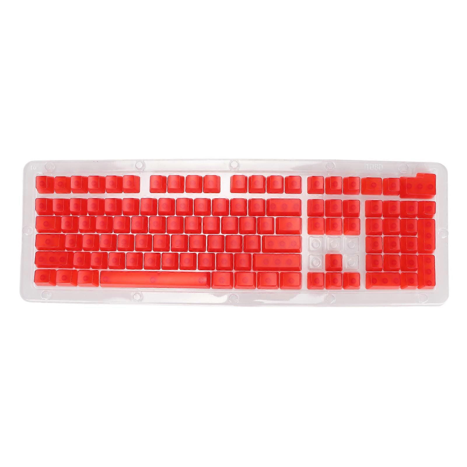 108 Key OEM Height Transparent Matte Keycaps for 61/87/104 Mechanical Keyboards Red