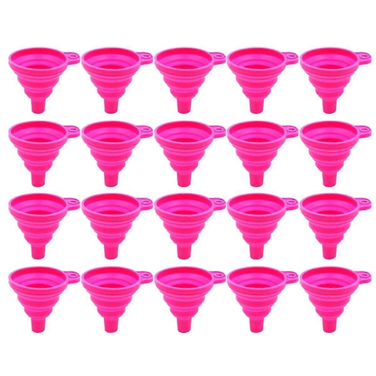 Multifunctional Portable Mini Funnel, Retractable Silicone Folding Funnel For Kitchen,kitchen Tools,pink