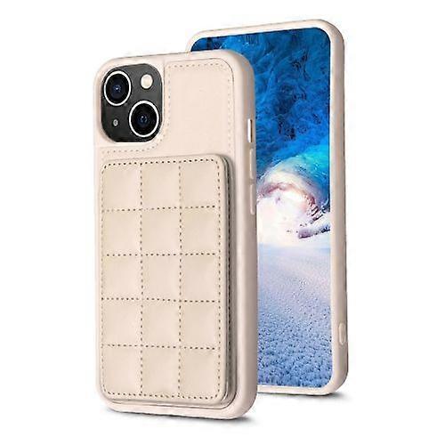 For iPhone 15 Grid Card Slot Holder Phone Case