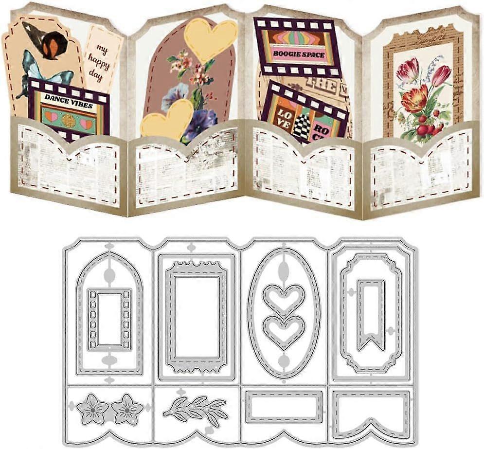 Folding Greeting Card Cutting Dies Card Making Die Cut Label Carbon Steel Die Cuts Stencils Blessing Card Scrapbooking Embossing Template Dies for DIY
