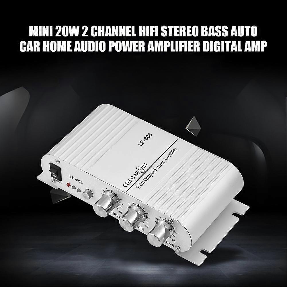Mini 20W 2 Channel HiFi Stereo Bass Auto Car Home Audio Power Amplifier Digital Amp