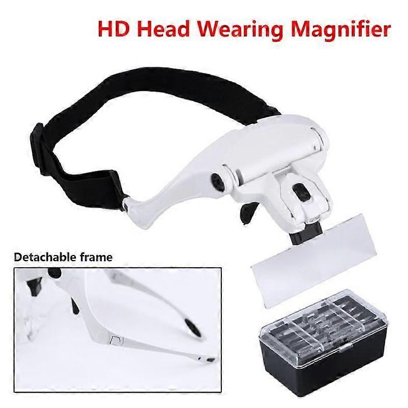 SANLIN BEANS Reading Magnifying Glass - 5 Lenses - Adjustable Headset - LED - Needlework