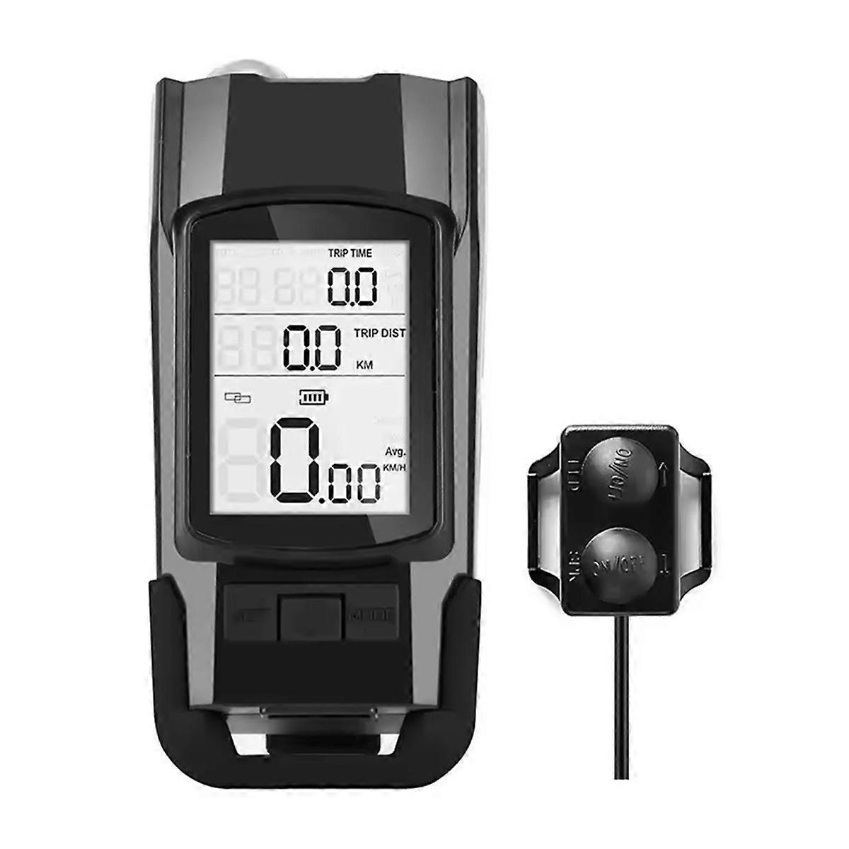 3 in 1 Bike Light Lamp Cycling Bicycle Computer 120DB Bike Horn Bells Front Flashlight -Road Bike Speedometer Black
