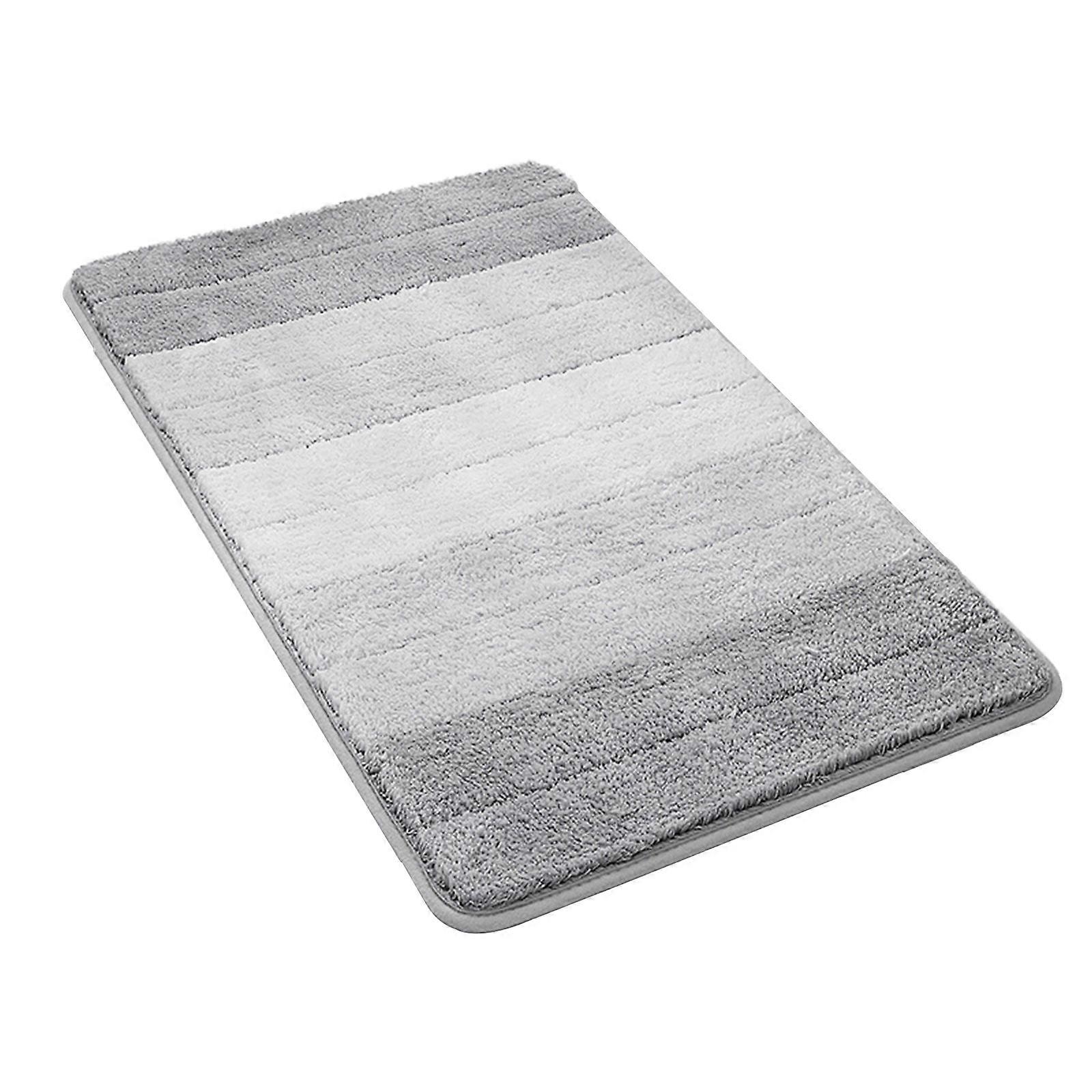 Gradient Striped Bath Mat, Machine Washable Grey