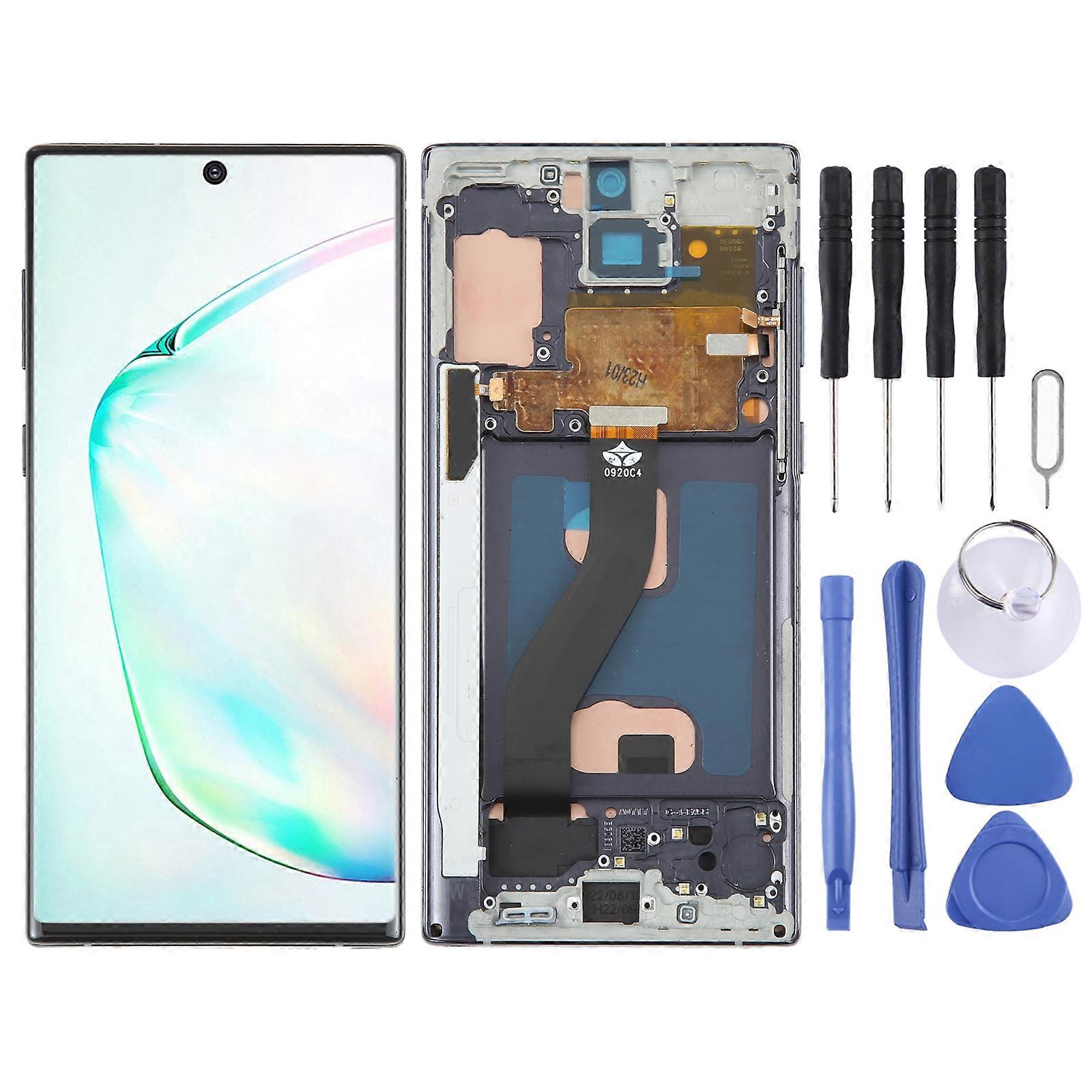 TFT Material LCD Screen for Samsung Galaxy Note10 Digitizer Full Assembly With Frame/Handwriting, Not Supporting Fingerprint Identification(Black)