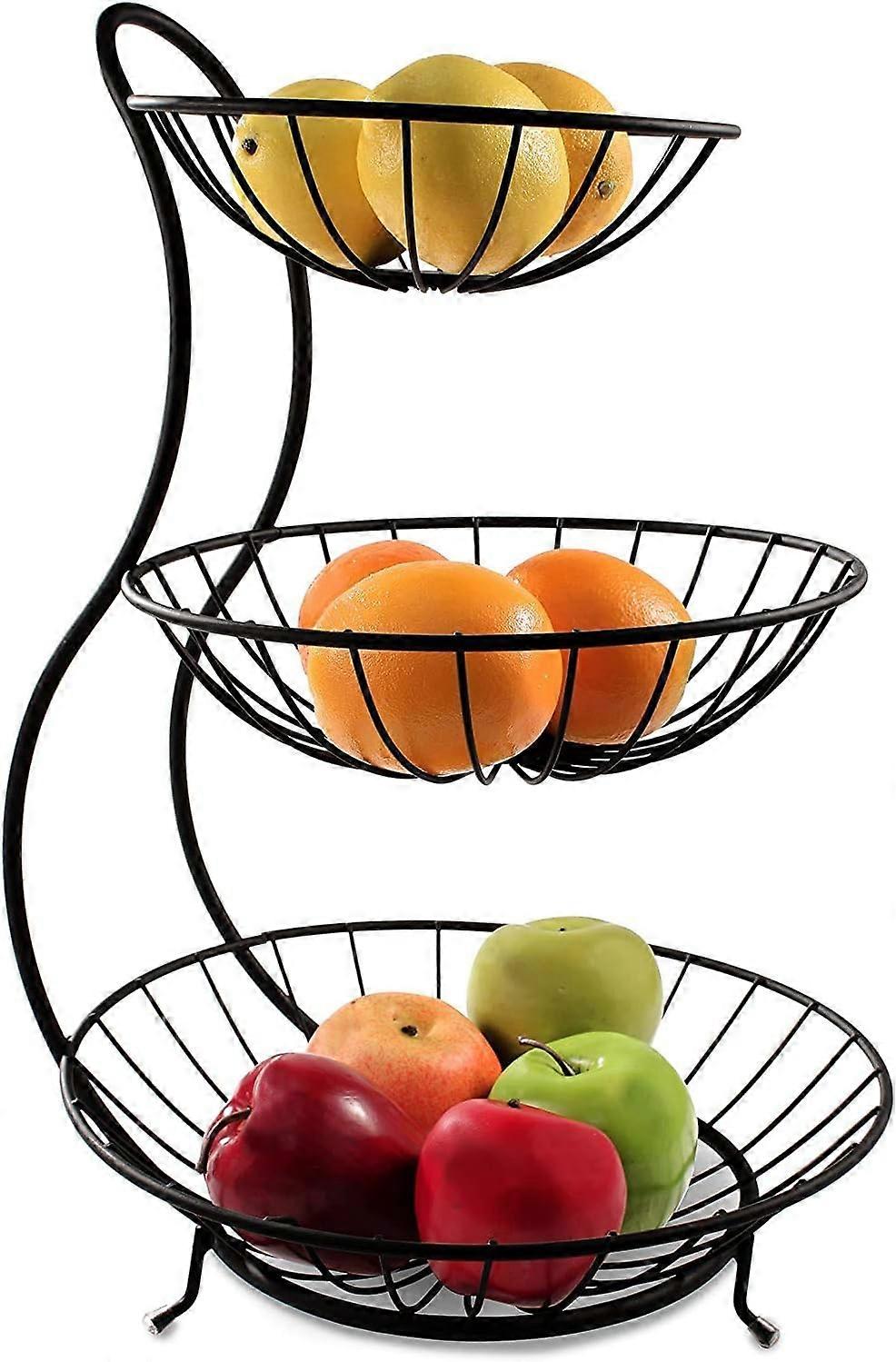 Wire basket black in vintage style - Keeps fruits and vegetables fresh - Basket for storing bananas / snacks / mango / vegetables