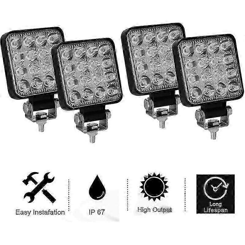 4pcs LED Work Light 3 Inch 48W LED Work Light Spotlight Fog Light