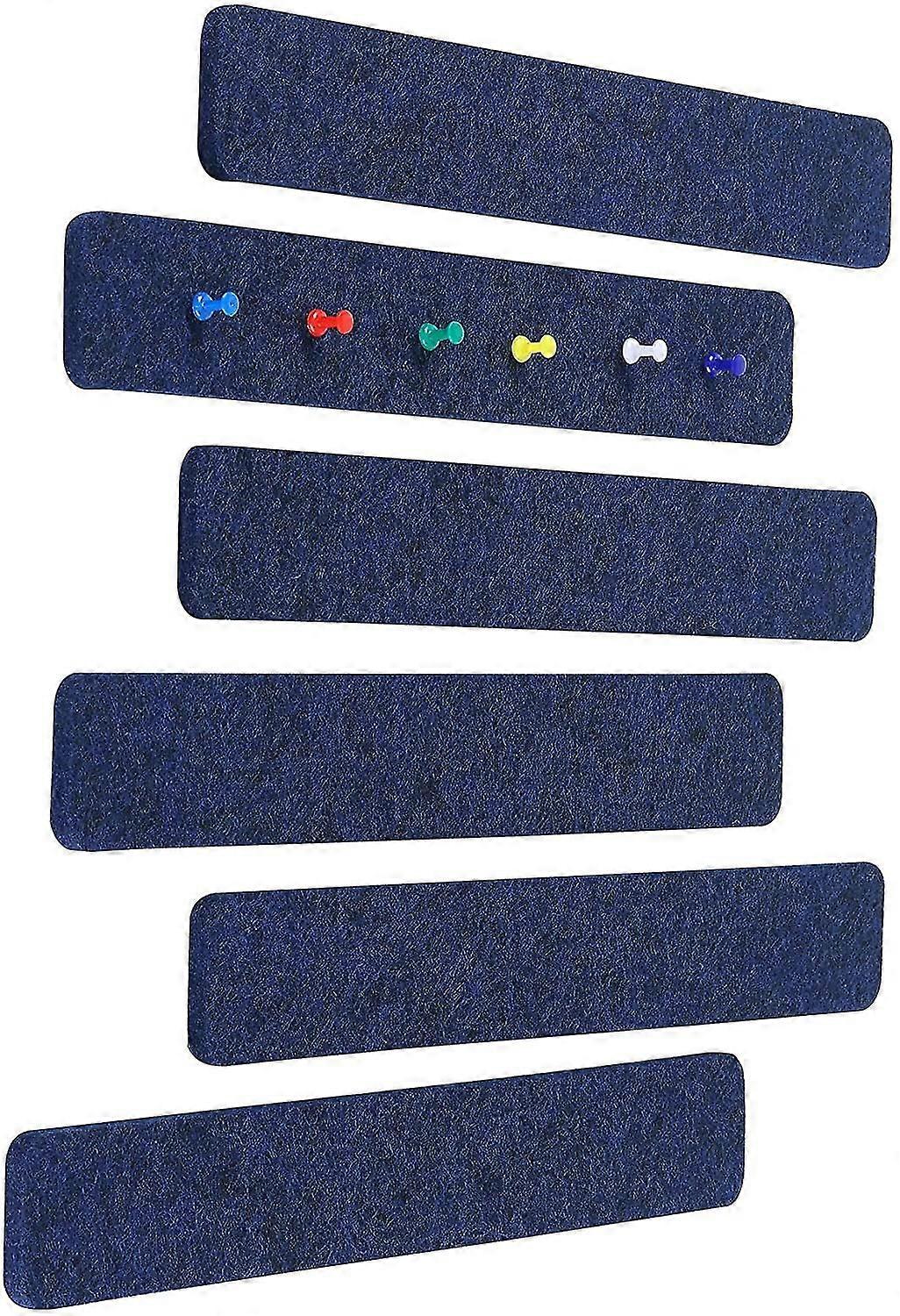 Felt Bulletin Board Bar Strip, Self-adhesive Felt Board Strip, No Frame Wall Decorative Bulletin Board Compatible With Office Classroom Home, 6 Pcs