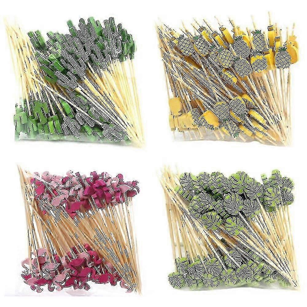 100pcs 일회용 대나무 꼬치 음식 추천 뷔페 컵케익 과일 포크 파티 케이크 디저트 샐러드 야채 스틱 이쑤시개 꼬치