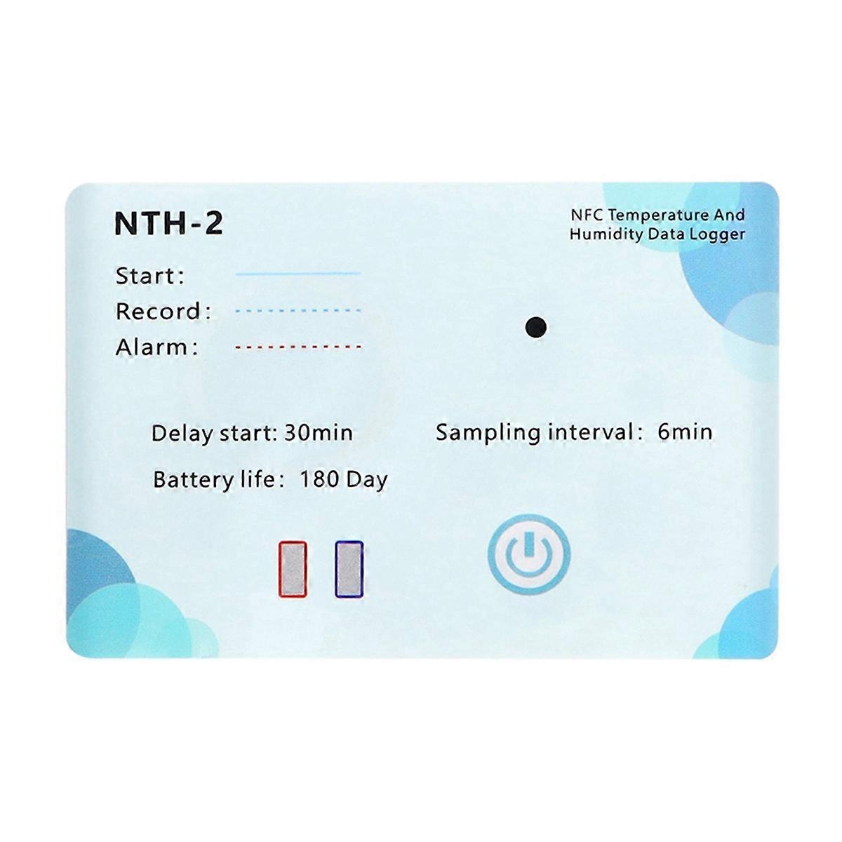 NFC Wireless Data Recorder 180 Days Data Logger LCD Indicator 500,000 Groups for Chemical NFC Temp Humidity Logger