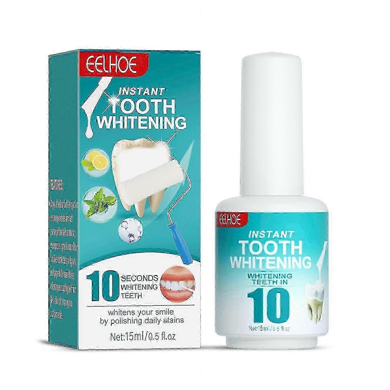 EELHOE 15ml Instant Tooth Whitening Paint Remove Stains Fresh Breath No Sensitivity Qui