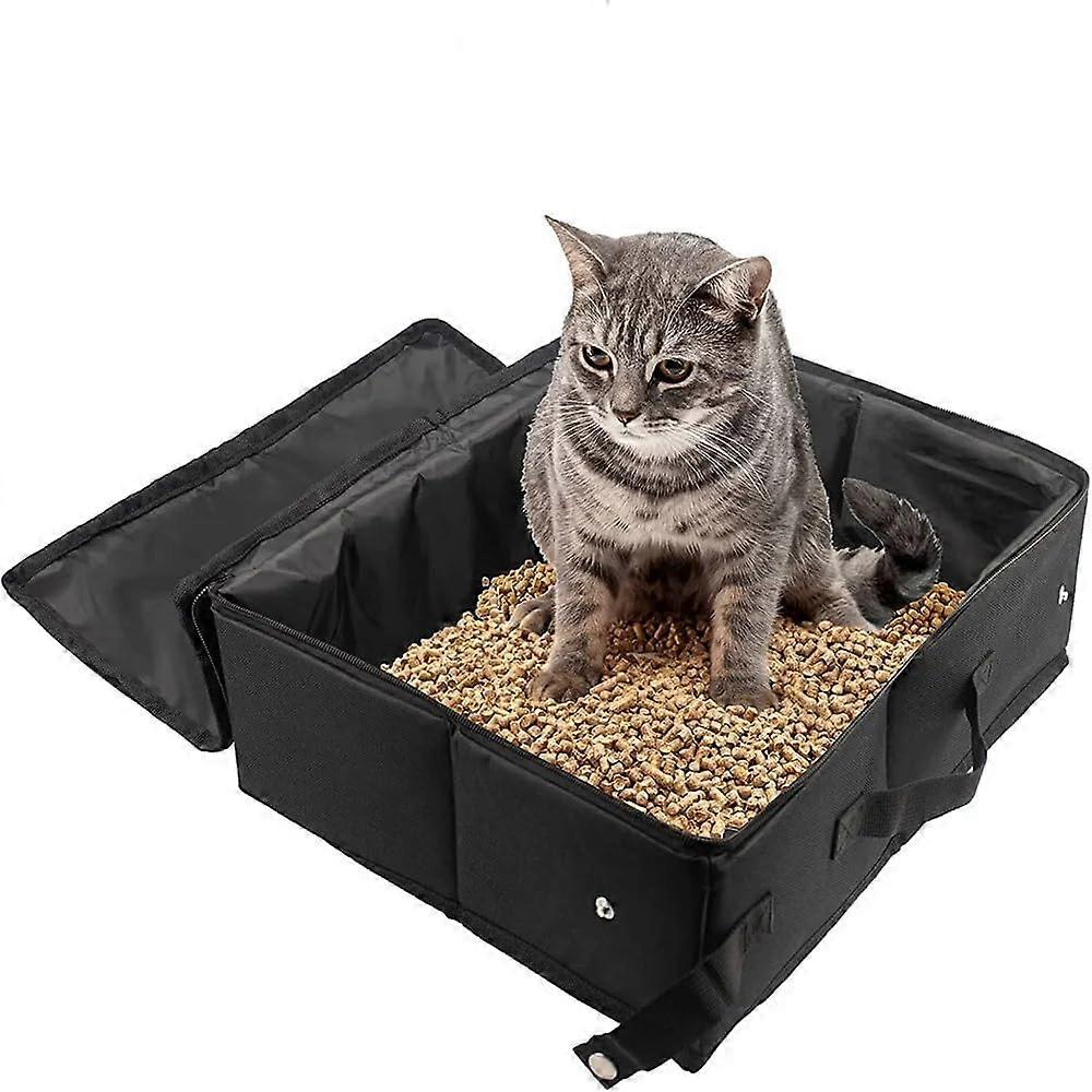 Portable Cat Litter Box With Zipper, Lightweight Travel Size, Easy Clean, Durable Construction