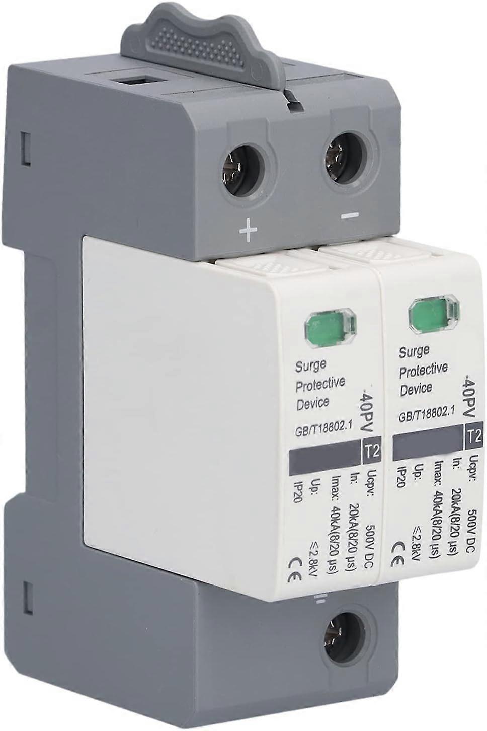 Surge Protector, DC 500V 20KA-40KA 2 Poles Photovoltaic Surge Protector Low Voltage Surge Protector - CHLT-40PV