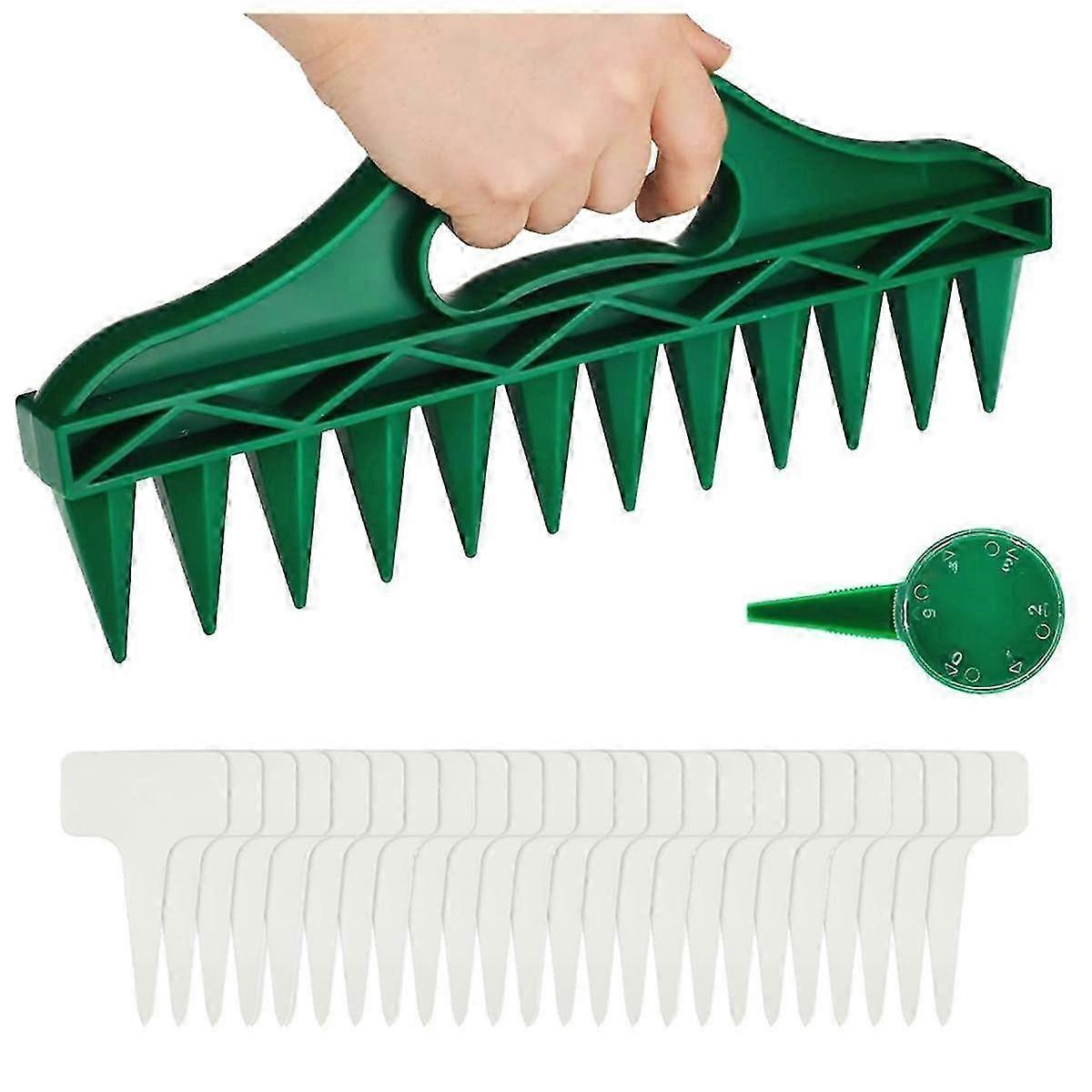 Sowing Seeds Dispenser Set,12 Holes Seed-in Soil Planter and Soil Spacer for Planting Seeds with 24 jn
