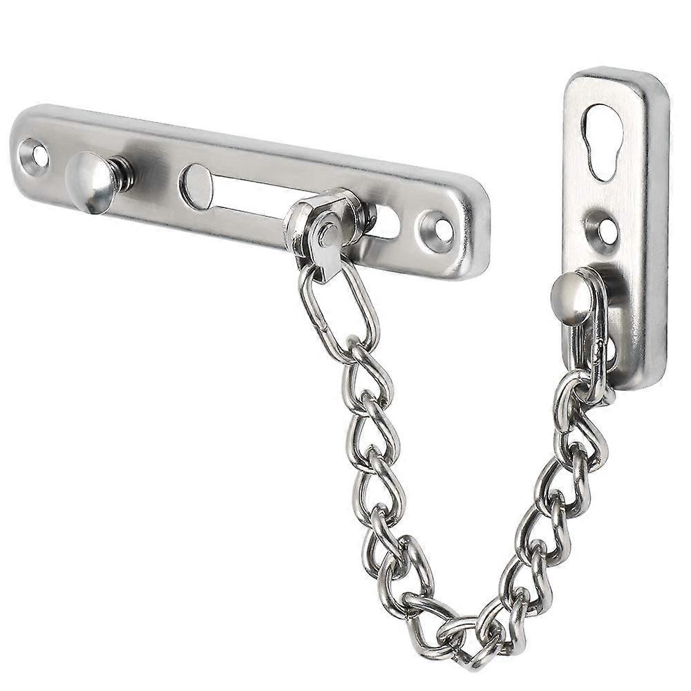 Chain Door Guard Lock, Door Chain Lock With Safety Spring, Anti-Theft Push Latch, Brushed Nickel Finish, 1 Pack, For Interior & Front Doors