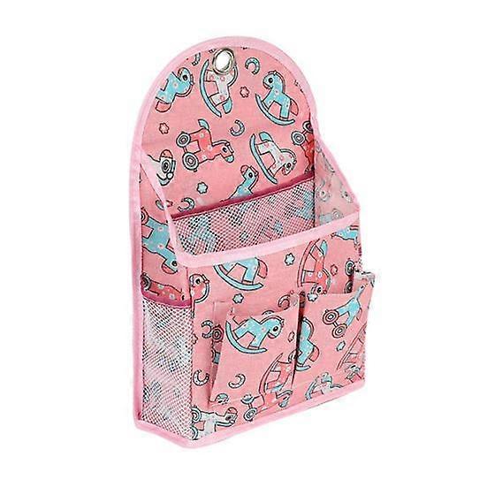 Hanging Pocket Fine Workmanship Waterproof Cotton Flax Cute Pattern Printed Door Behind Pouch for Home