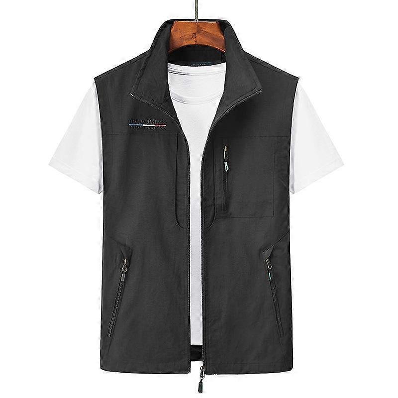 Vests Man Thin Casual Wasitcoat Outdoor Quick Drying Men's Summer Autumn Multi Pocket Tooling Vest Plus Size Casual Jacket