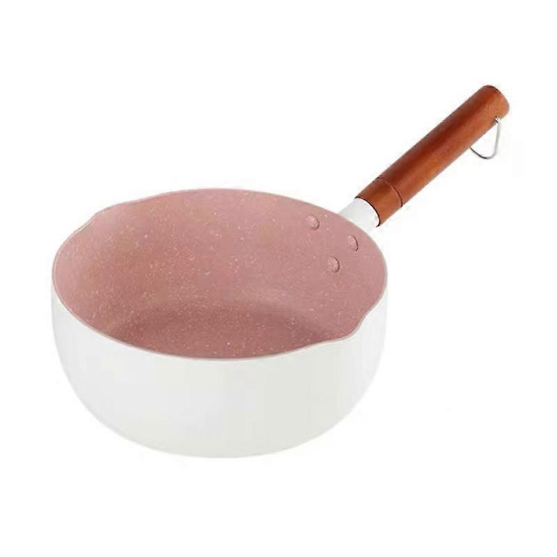 Durable Nonstick Saucepan, Wooden Handle, Multipurpose Use, Nonstick Ceramic Coating, Easy to Clean, Portable Size, Healthy Cooking, Induction