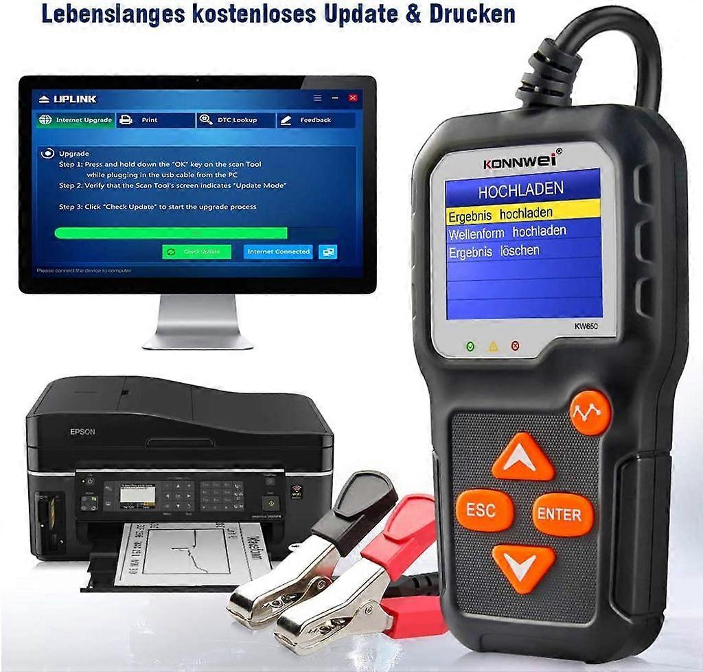 Battery System Analyzer & Diagnostic Scanner, Battery Load Tester for Precise Results, Comprehensive Scan Diagnostics Tool for Cars