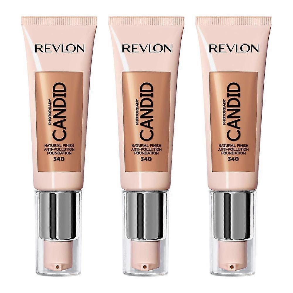 3 x Revlon Photoready Candid Natural Finish Foundation 22ml - 340 True Beige