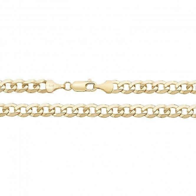 9ct Yellow Gold Flat Beveled Curb Chain