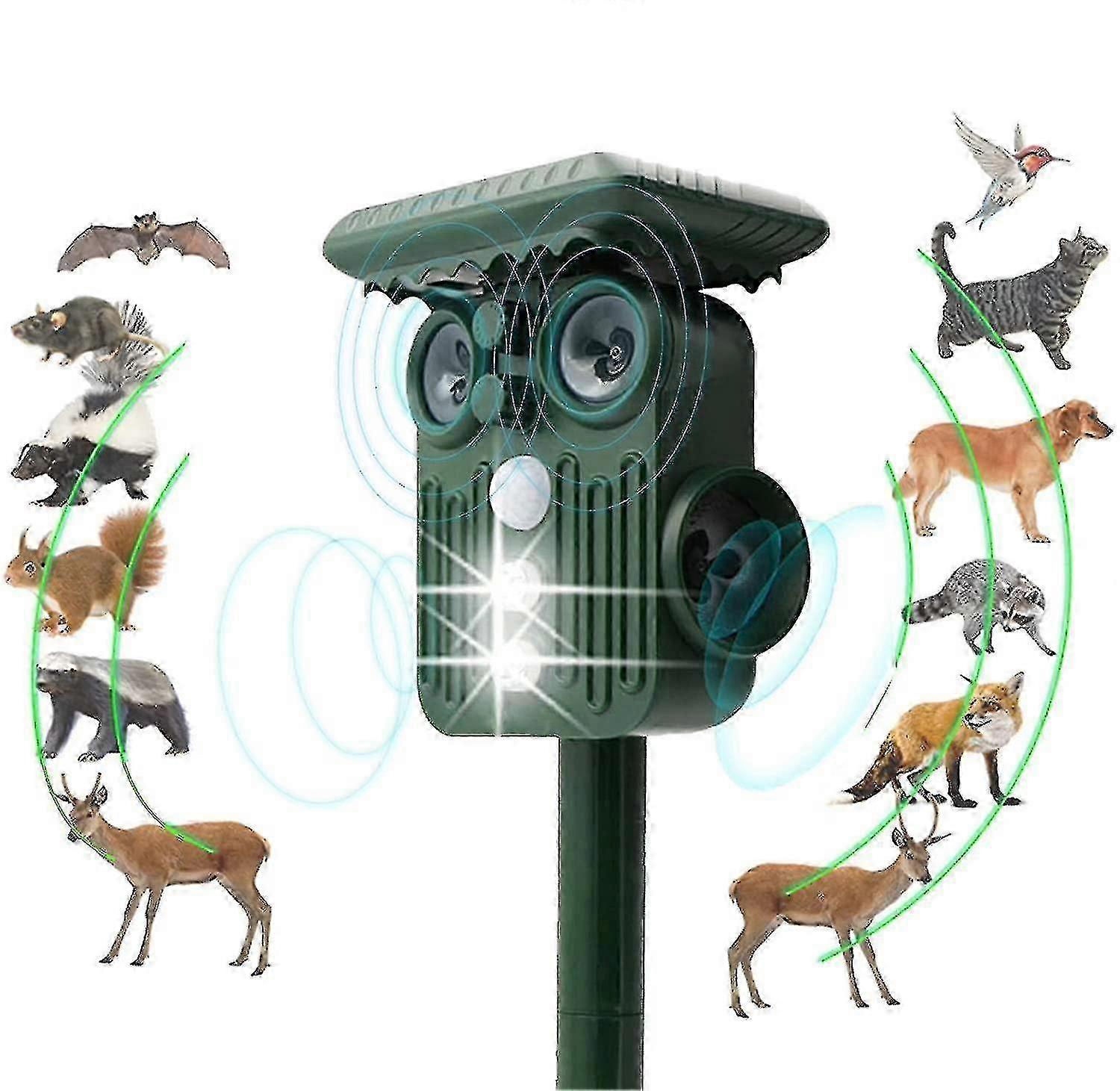 Ultrasonic Solar Deer Repeller - 5 Adjustable Modes - Get Rid Of Deer In 48 Hours -JA SZRH A-X