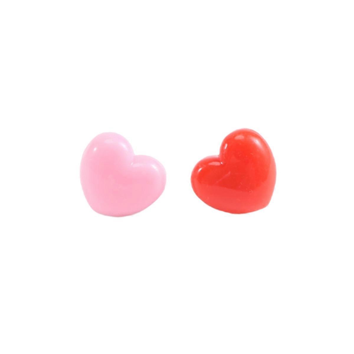 50 PCS Heart Push Pins, Red Thumb Tacks, Pink Tacks for Cork Board