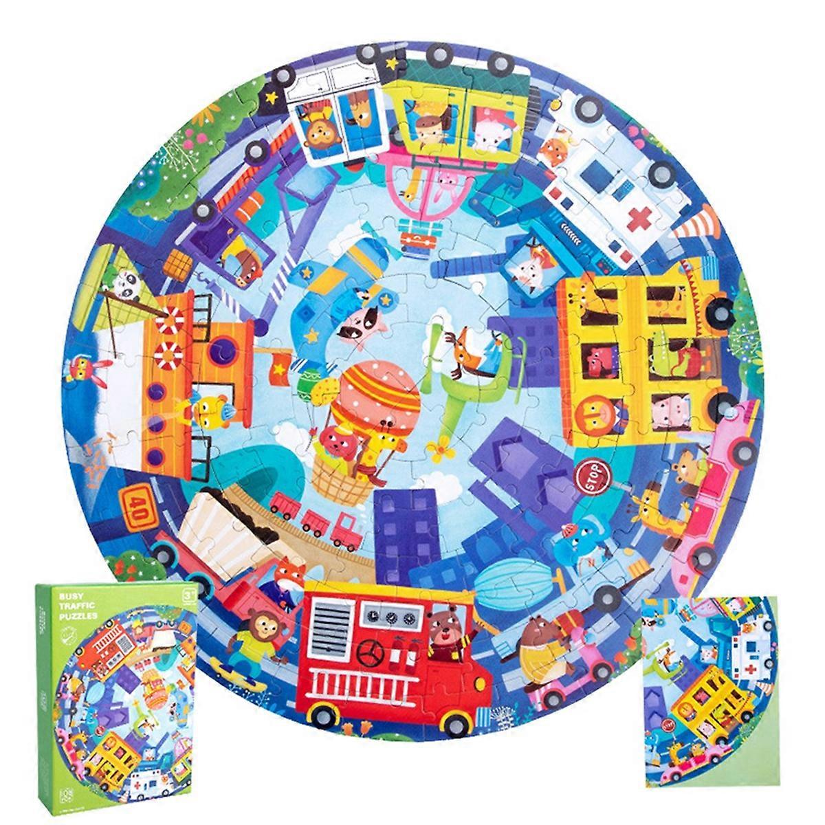 360 Degree Jigsaw Puzzle Spinner-20.9in Puzzle for Gift - Traffic