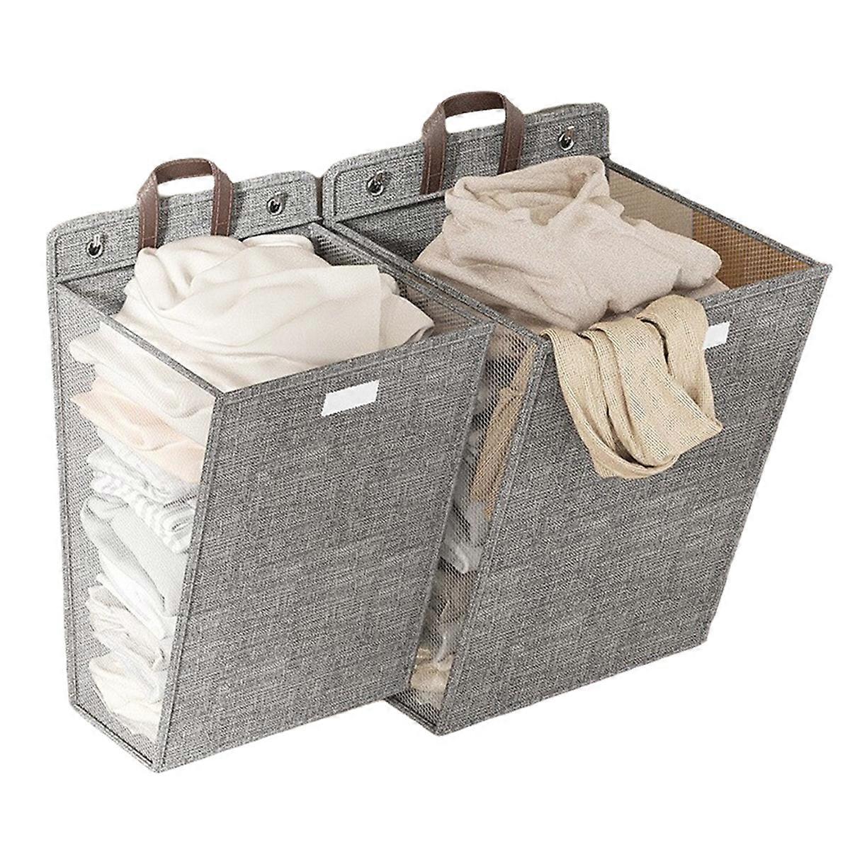 Laundry Basket, Punch-Free Wall-mounted Laundry Net, Clothes Storage