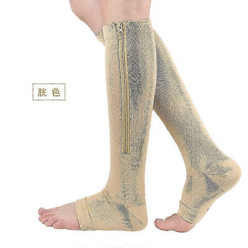 Compression Socks for Medical Use - High Elasticity Nylon Closed Toe Pressure Stocking