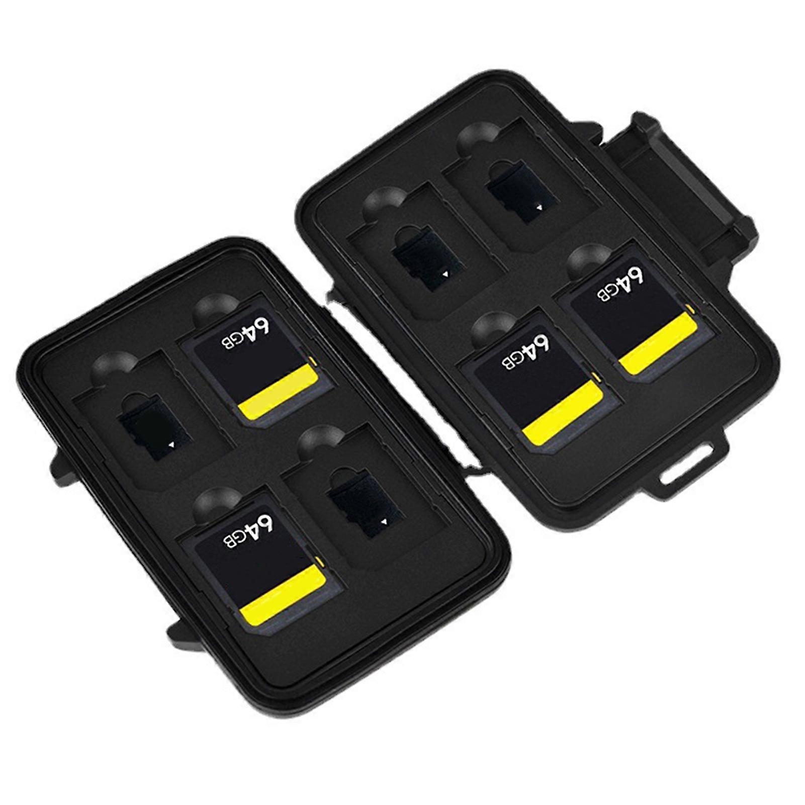 Memory Card Storage Box Hard Wearing Anti Scratch Waterproof Aluminum Storage Card Carrying Case Black 