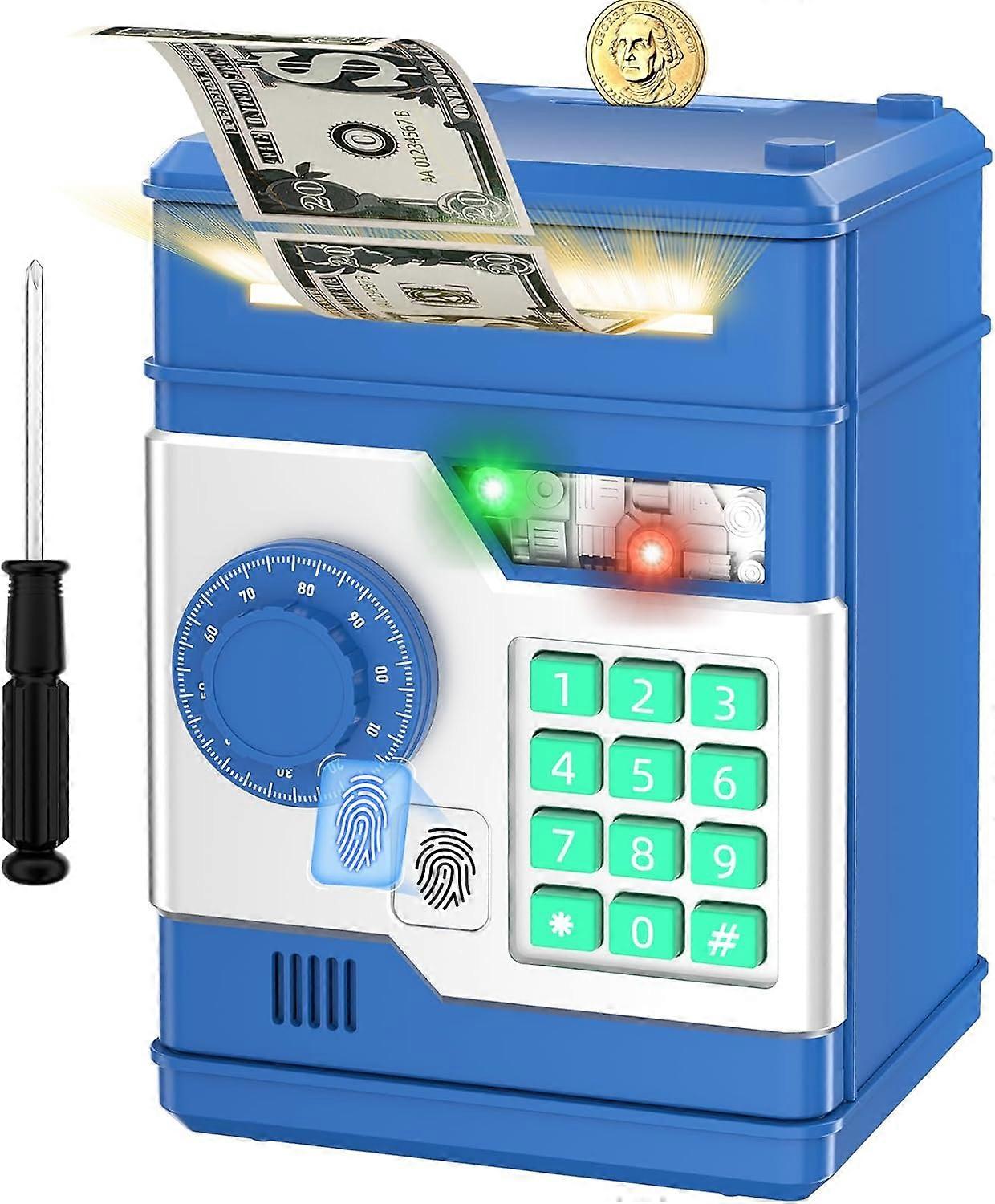 Password and Fingerprint Unlocking Automatic Electronic Piggy Bank for Kids, Secure Saving, Fun Design, Durable Material