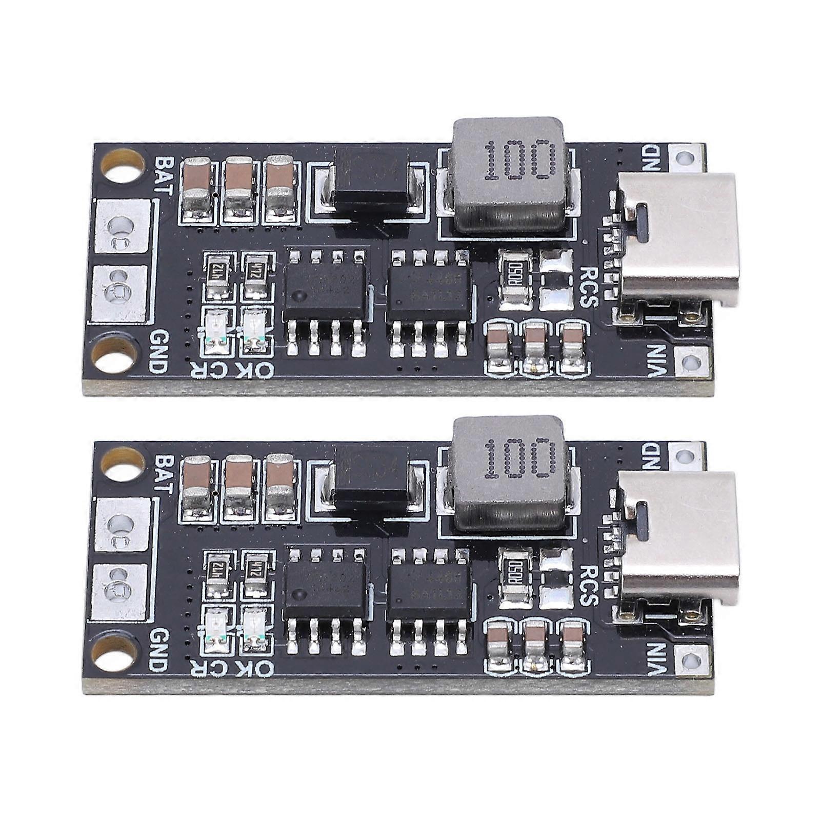 2Pcs Battery Charger Module Wear Resistant 2S Type C to 8.4V Boost Lithium Battery Module