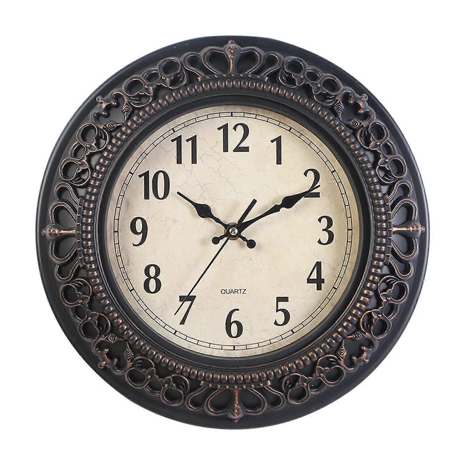 Silent Retro Quartz Decorative Clock for Home Office 12-Inch