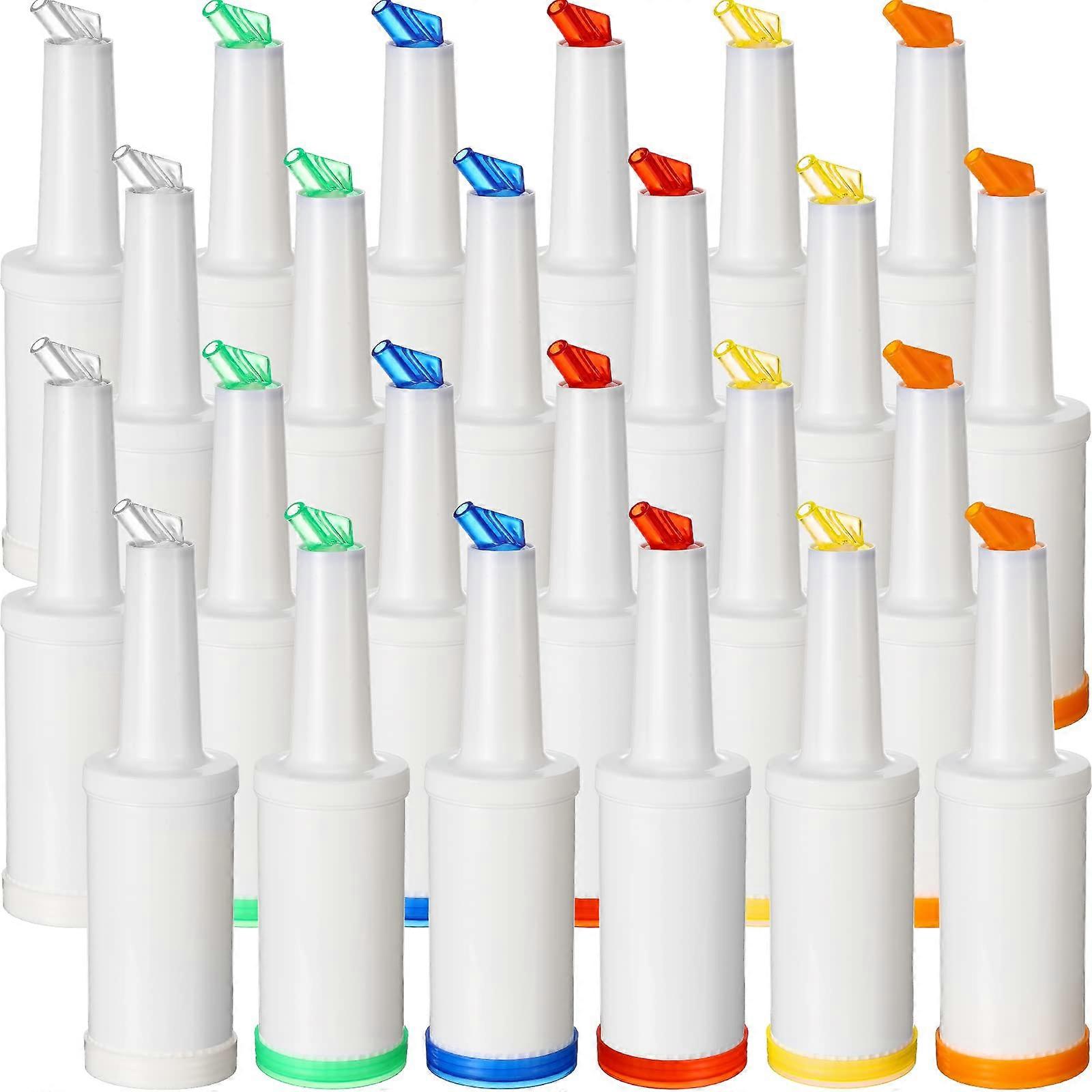 24 Pack Colorful Bottle Containers for Bartending and Home Kitchen 34 oz