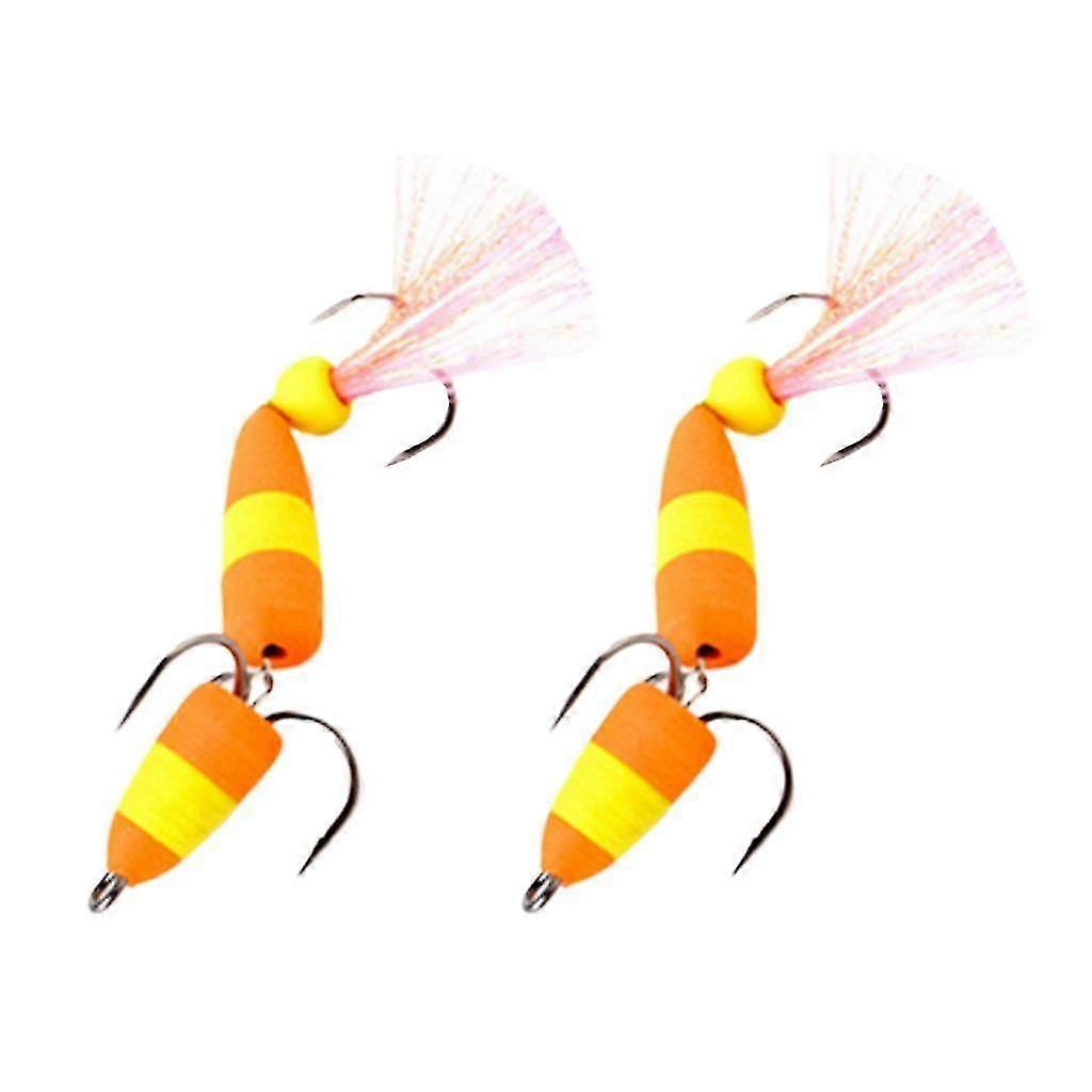 2Pieces Fishing Lures Floating Baits Simulation Swimbaits 2Treble Fishhooks