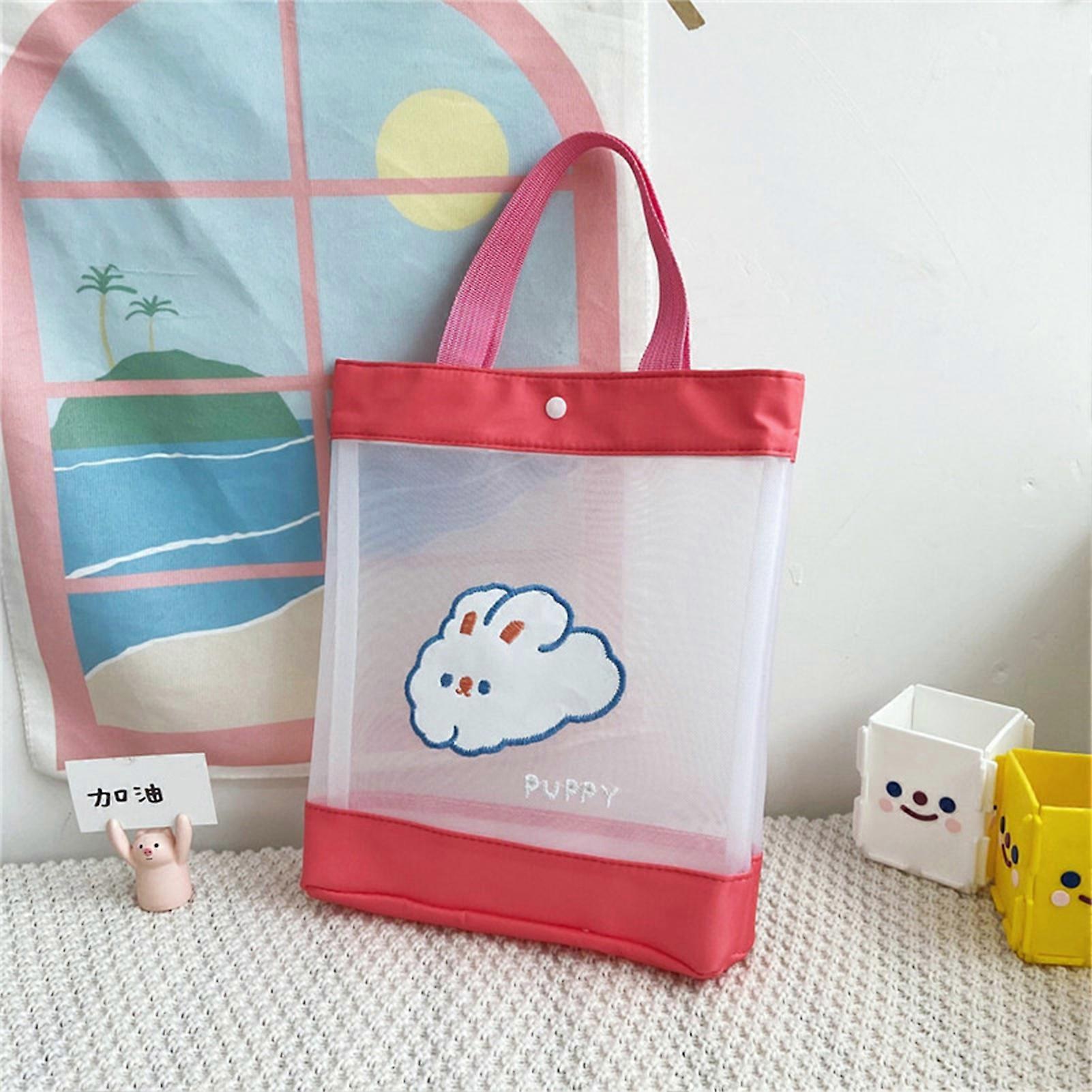 Handheld Shopping Bag Large Capacity Button Closure Comfortable Handle Reusable Shoulder Bag