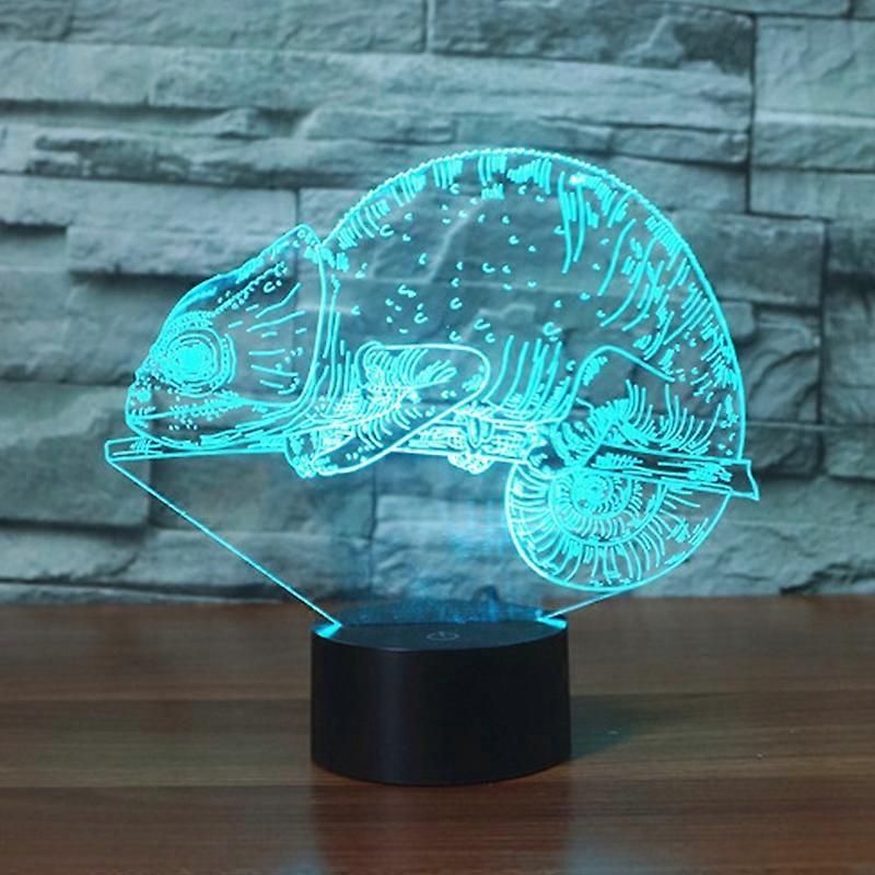 Chameleon Shape 3D Colorful LED Vision Light Table Lamp, USB & Battery Version