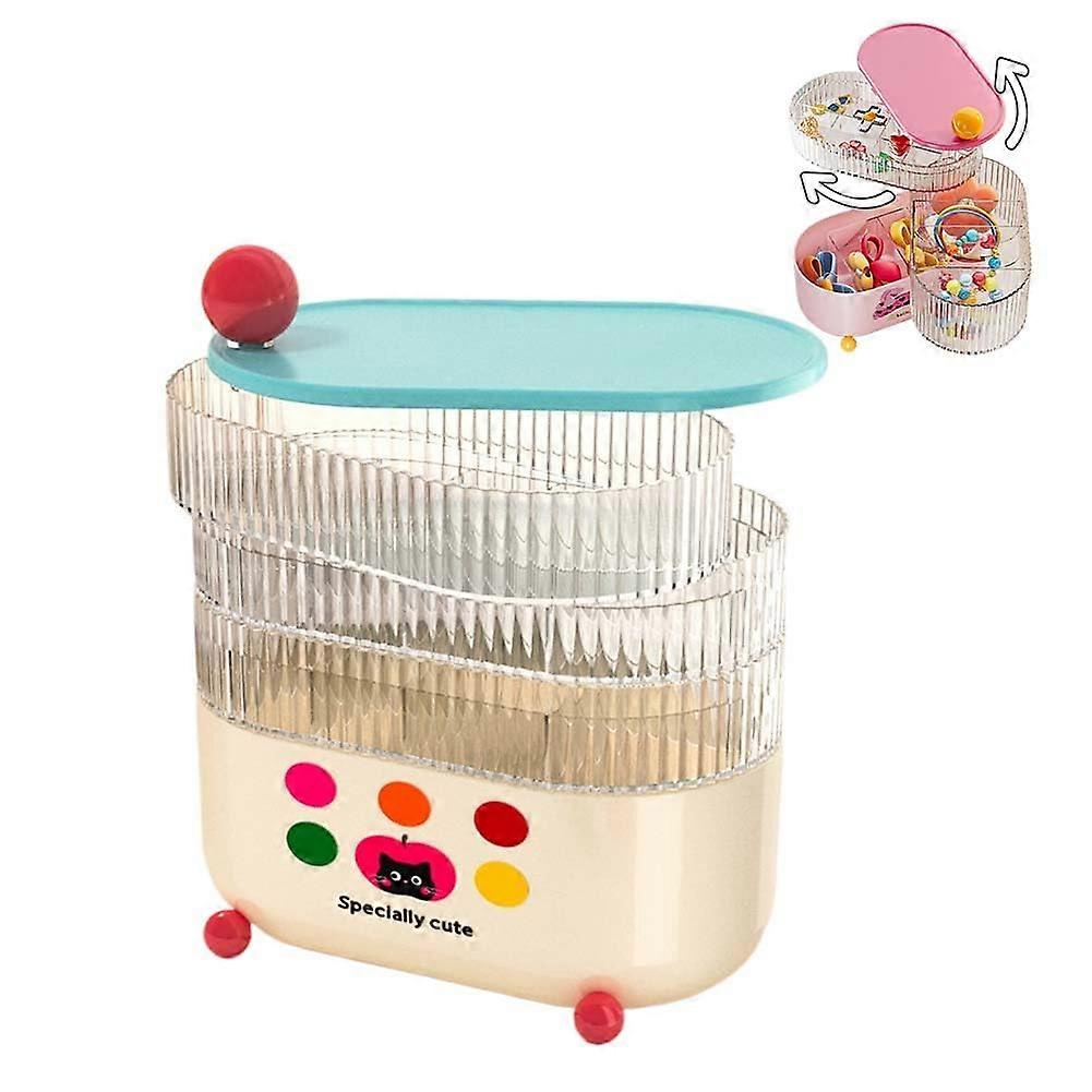 Rotating Makeup Organizer with 4 Layers, Spinning Skincare Display Case, Large Capacity Vanity and Bathroom Countertop Organizer in Cream